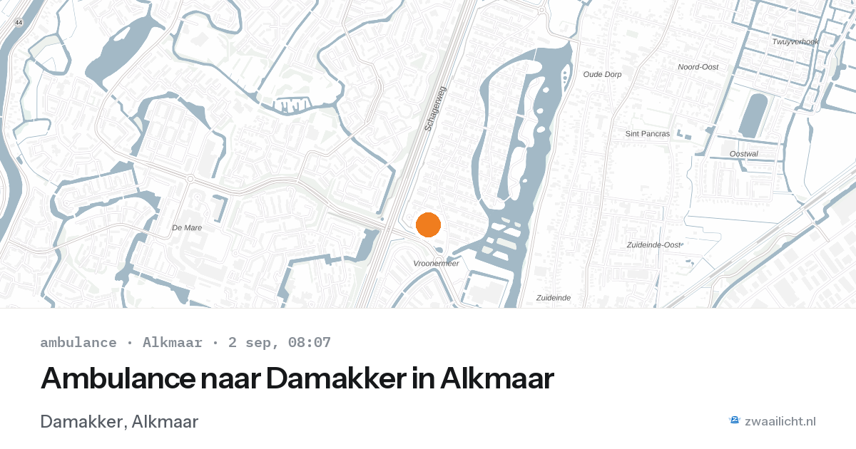 Ambulance naar Damakker in Alkmaar — 2 sep 2026