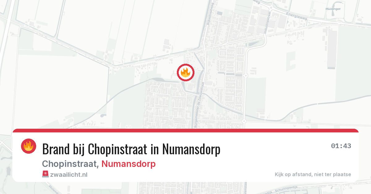 Brand bij Chopinstraat in Numansdorp — 26 apr 2026