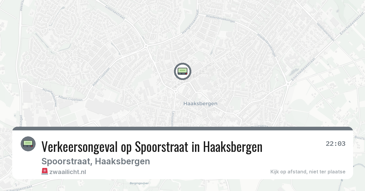 Verkeersongeval op Spoorstraat in Haaksbergen — 8 aug 2026