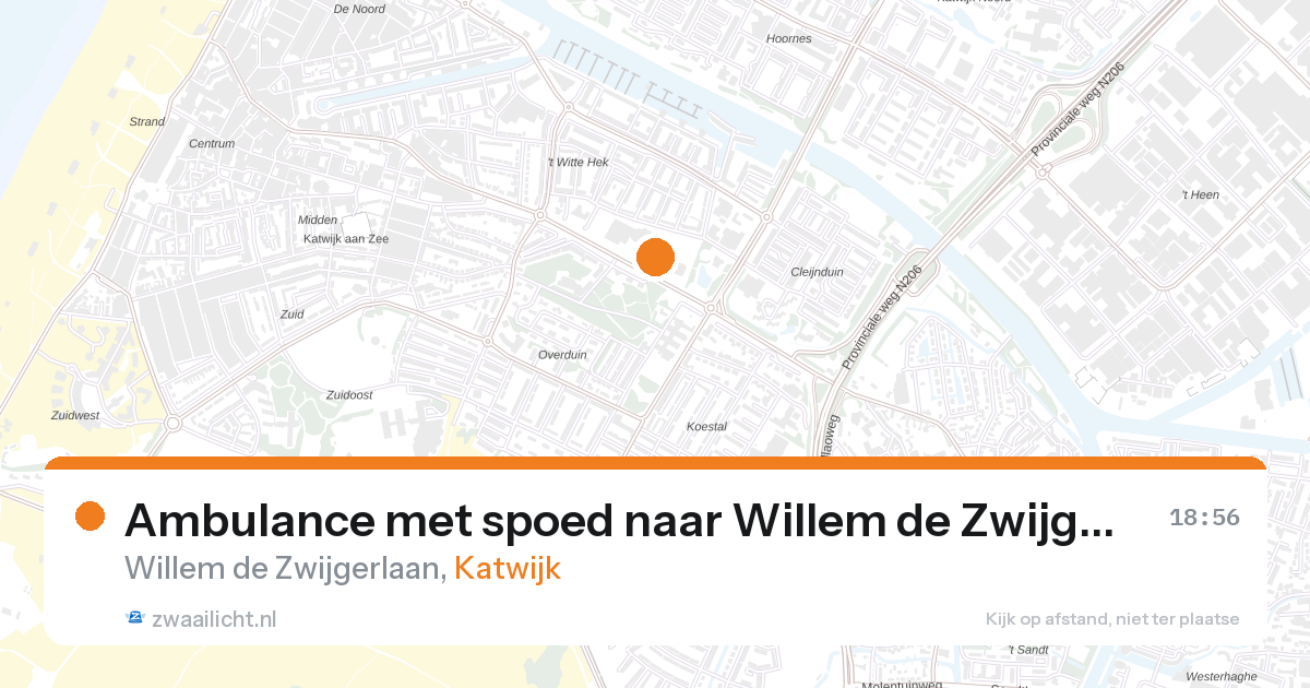Ambulance met spoed naar Willem de Zwijgerlaan in Katwijk — 13 jul 2026