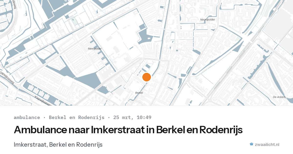 Ambulance naar Imkerstraat in Berkel en Rodenrijs — 25 mrt 2026