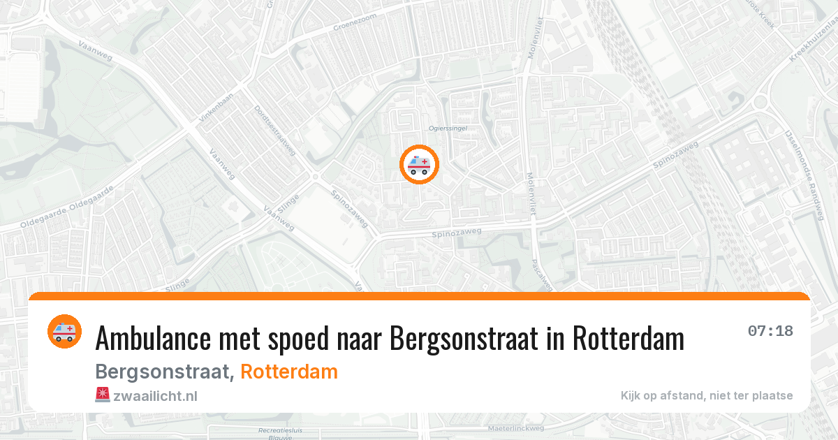 Ambulance met spoed naar Bergsonstraat in Rotterdam — 5 aug 2026