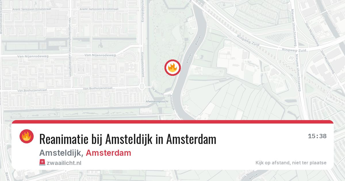 Reanimatie bij Amsteldijk in Amsterdam — 21 jun 2026