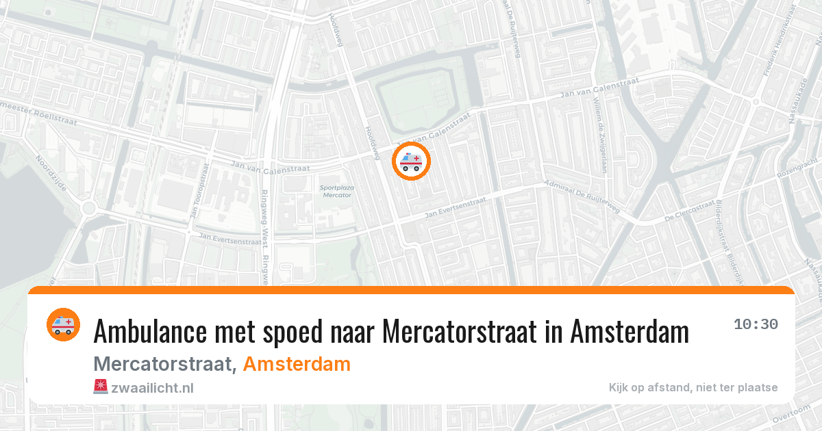 Ambulance met spoed naar Mercatorstraat in Amsterdam — 13 jun 2026