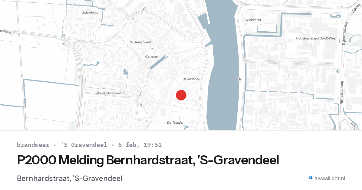 P2000 Melding Bernhardstraat, 'S-Gravendeel — 6 feb 2026