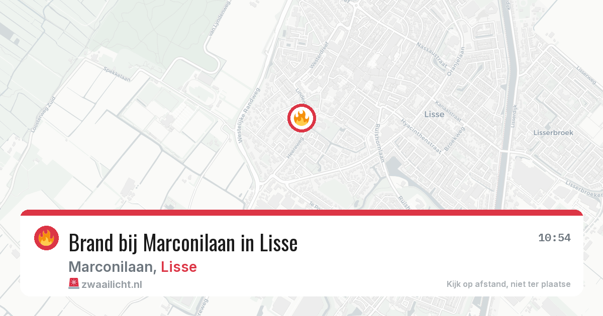 Brand bij Marconilaan in Lisse — 29 jun 2026