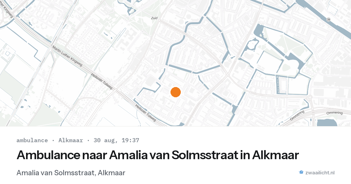 Ambulance naar Amalia van Solmsstraat in Alkmaar — 30 aug 2026