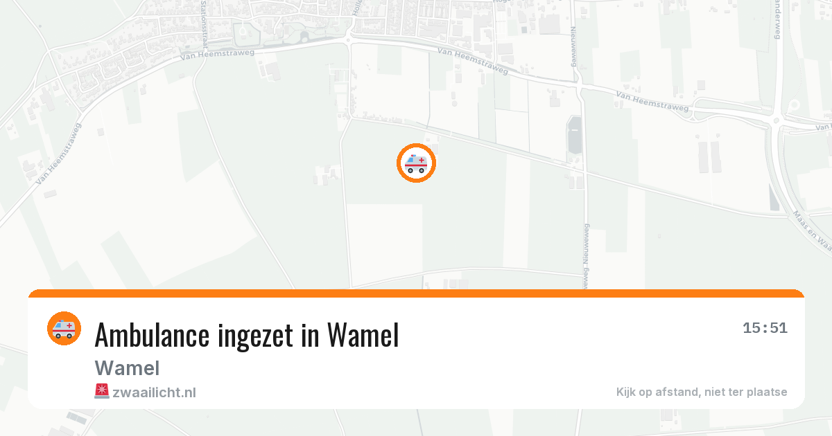 Ambulance ingezet in Wamel — 10 aug 2026