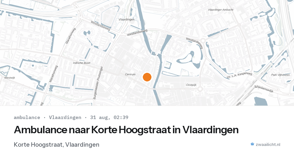 Ambulance naar Korte Hoogstraat in Vlaardingen — 31 aug 2026
