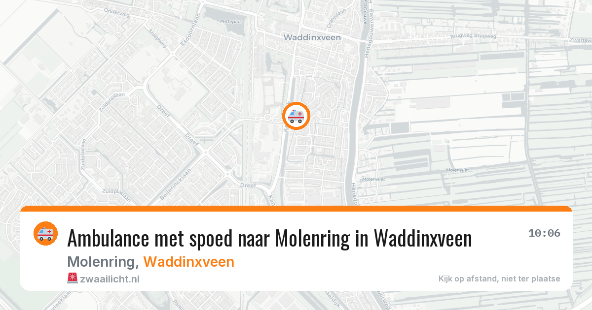 Ambulance met spoed naar Molenring in Waddinxveen — 29 jun 2026