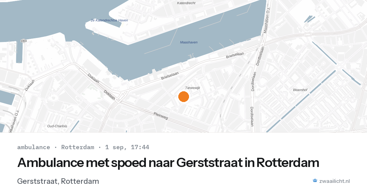 Ambulance met spoed naar Gerststraat in Rotterdam — 1 sep 2026