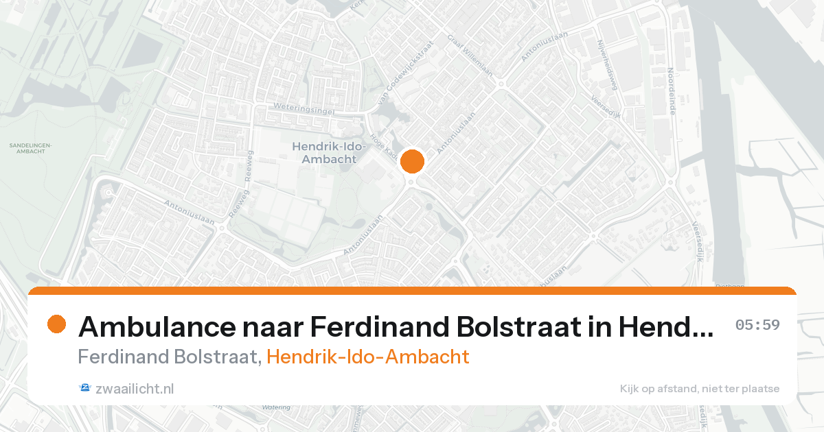 Ambulance naar Ferdinand Bolstraat in Hendrik-Ido-Ambacht — 20 aug 2026