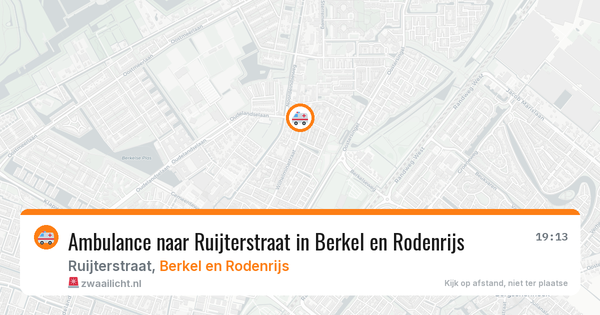 Ambulance naar Ruijterstraat in Berkel en Rodenrijs — 14 mei 2026
