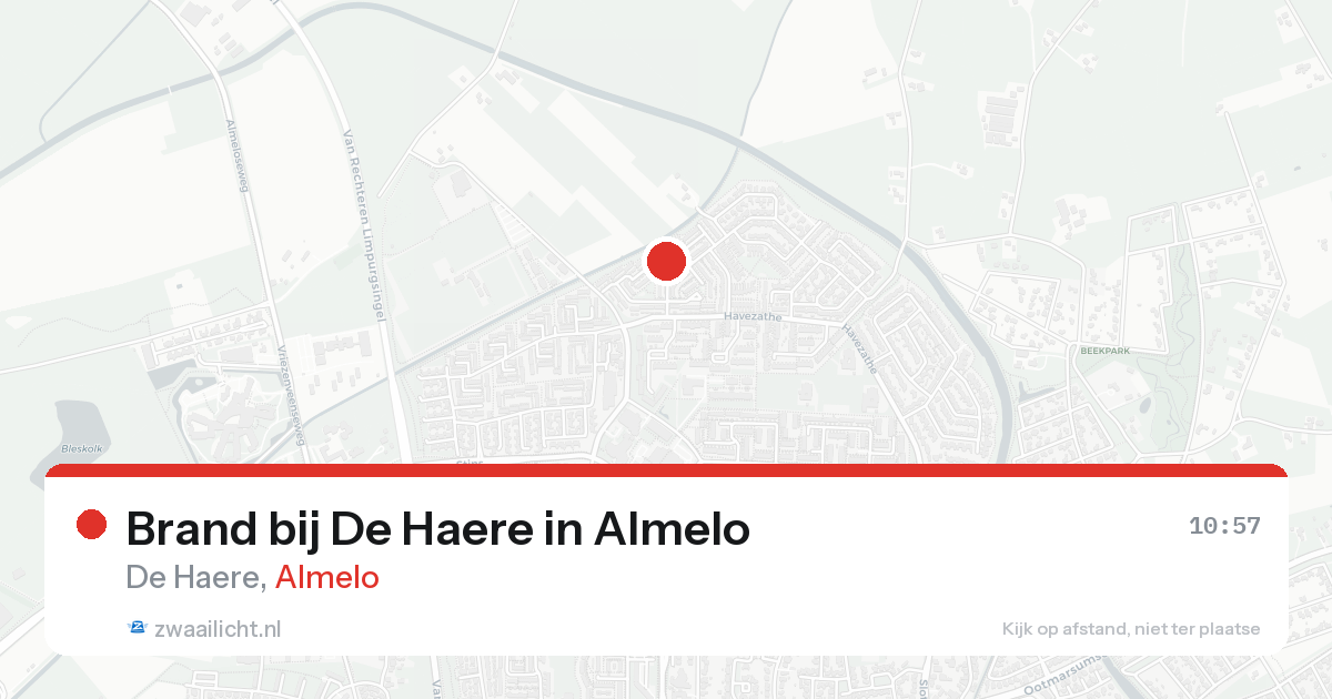 Brand bij De Haere in Almelo — 20 aug 2026