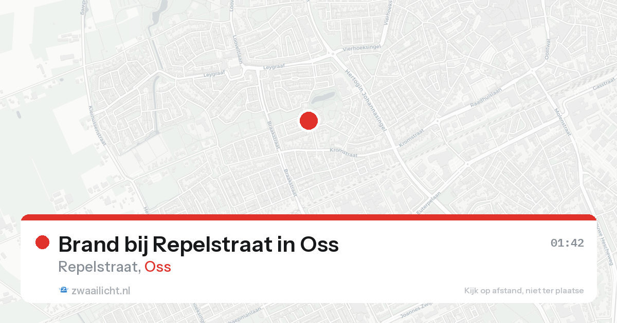Brand bij Repelstraat in Oss — 24 aug 2026