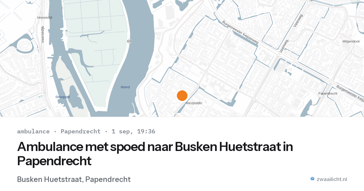 Ambulance met spoed naar Busken Huetstraat in Papendrecht — 1 sep 2026
