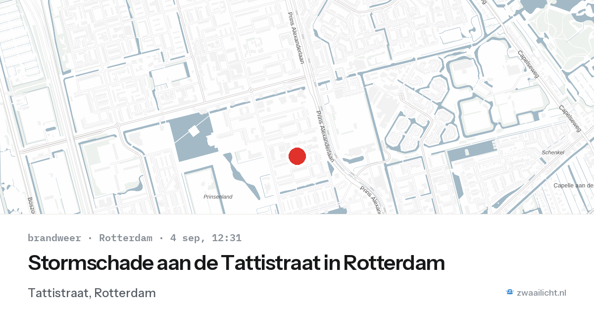 Stormschade aan de Tattistraat in Rotterdam — 4 sep 2026
