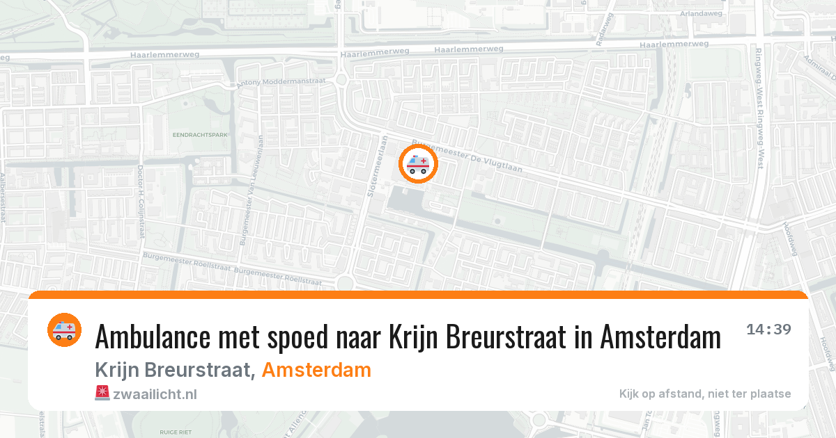 Ambulance met spoed naar Krijn Breurstraat in Amsterdam — 13 jun 2026