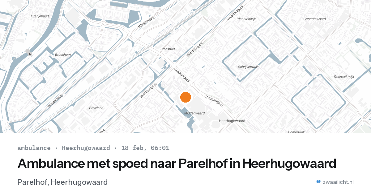 Ambulance met spoed naar Parelhof in Heerhugowaard — 18 feb 2026