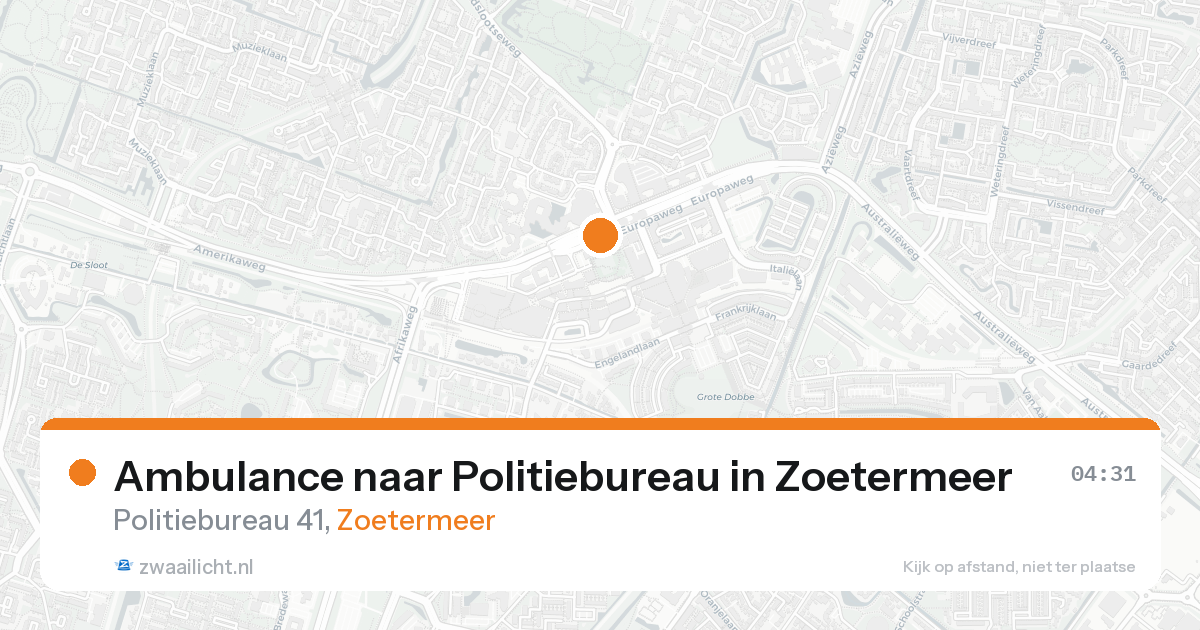 Ambulance naar Politiebureau in Zoetermeer — 17 aug 2026