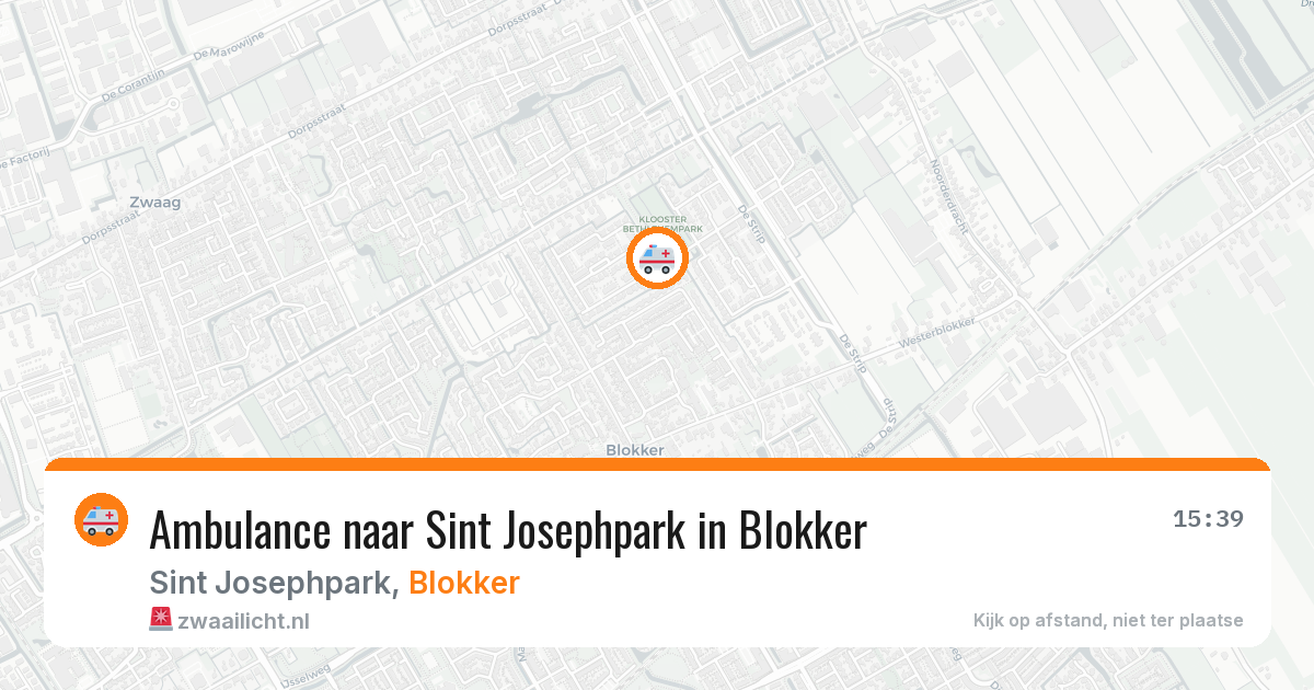 Ambulance naar Sint Josephpark in Blokker — 26 apr 2026