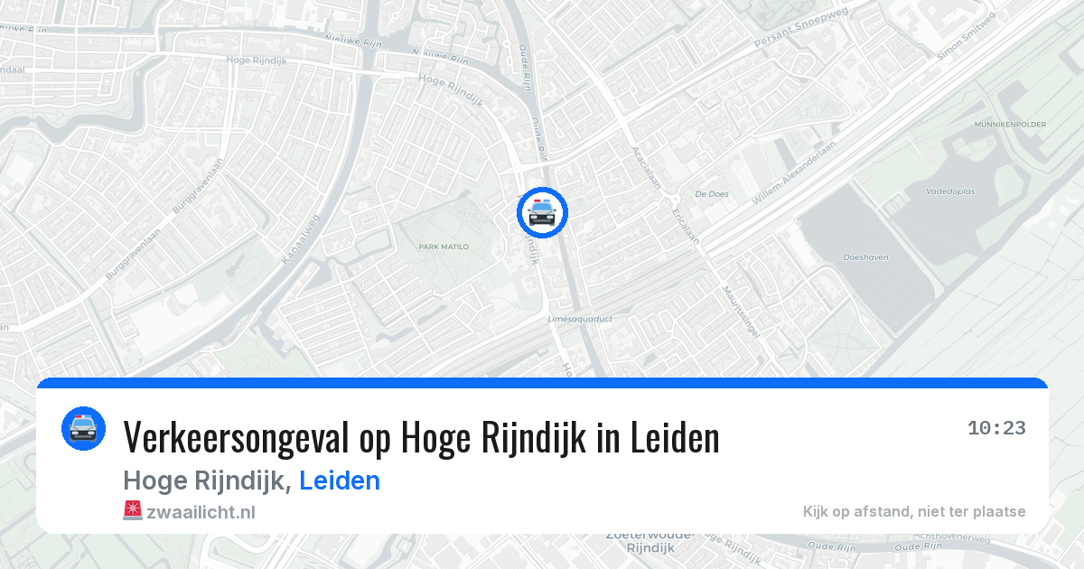 Verkeersongeval op Hoge Rijndijk in Leiden — 31 jul 2026