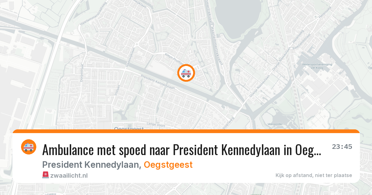 Ambulance met spoed naar President Kennedylaan in Oegstgeest — 3 jul 2026