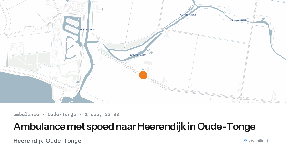 Ambulance met spoed naar Heerendijk in Oude-Tonge — 1 sep 2026