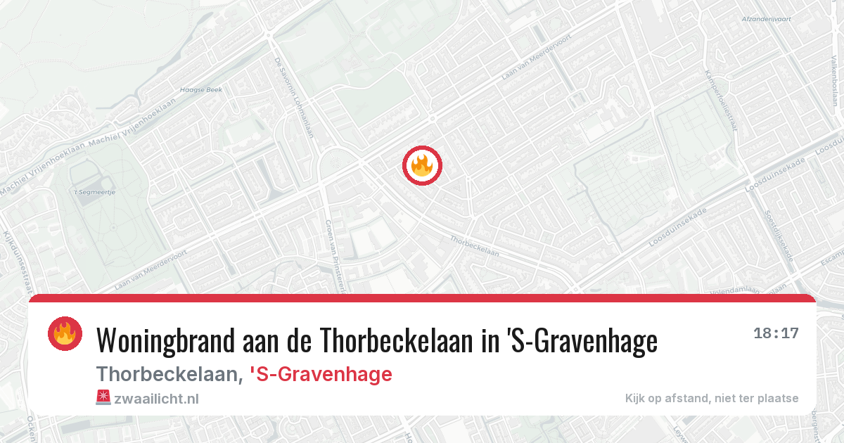 Woningbrand aan de Thorbeckelaan in 'S-Gravenhage — 19 apr 2026
