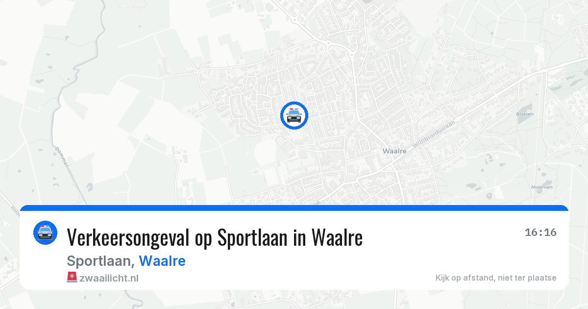 Verkeersongeval op Sportlaan in Waalre — 9 mei 2026