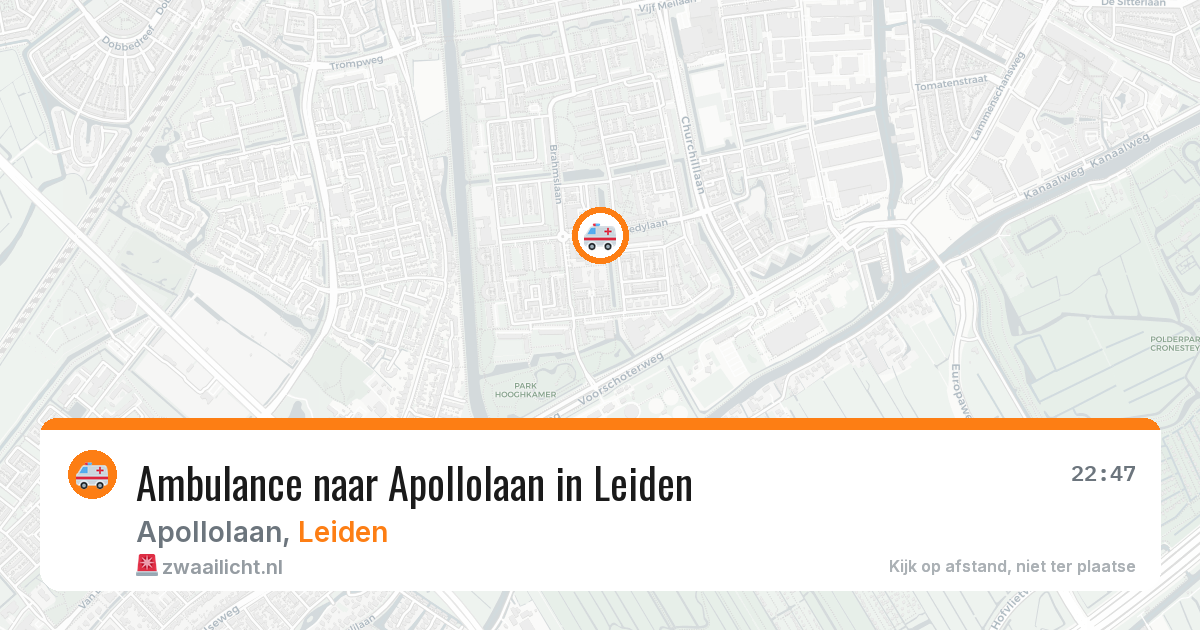 Ambulance naar Apollolaan in Leiden — 26 mrt 2026