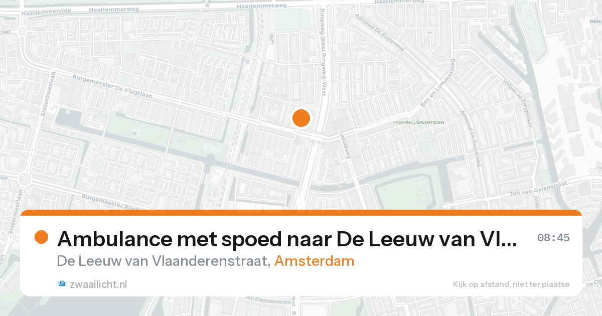 Ambulance met spoed naar De Leeuw van Vlaanderenstraat in Amsterdam — 16 aug 2026