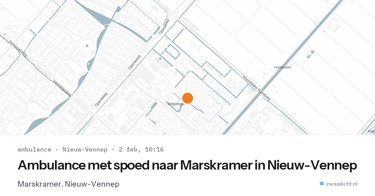 Ambulance met spoed naar Marskramer in Nieuw-Vennep — 2 feb 2026
