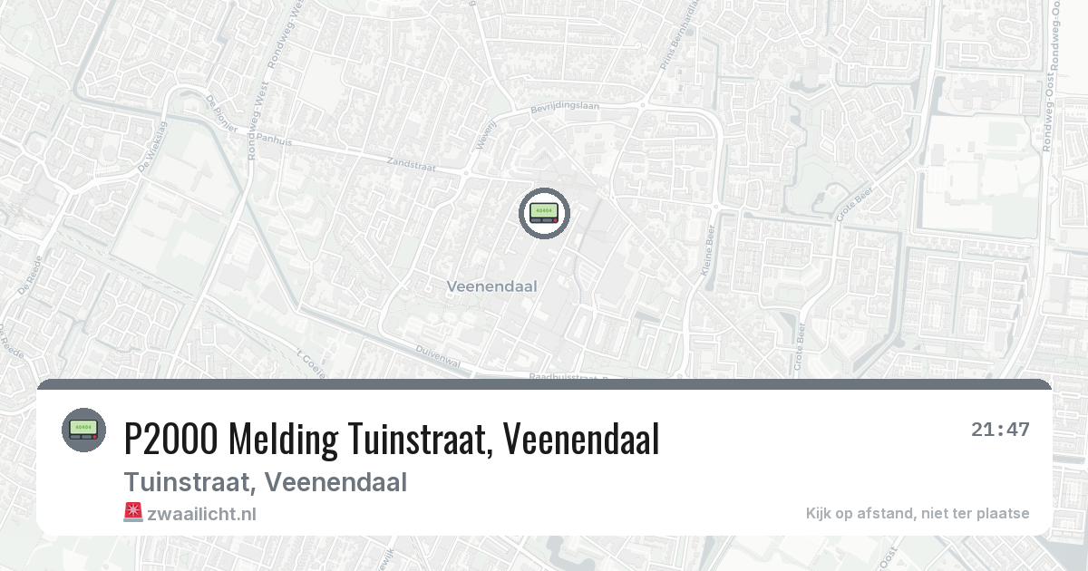 P2000 Melding Tuinstraat, Veenendaal — 29 jan 2026