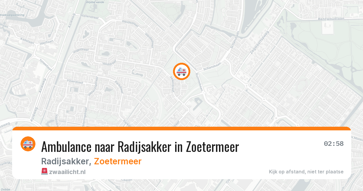 Ambulance naar Radijsakker in Zoetermeer — 2 aug 2026