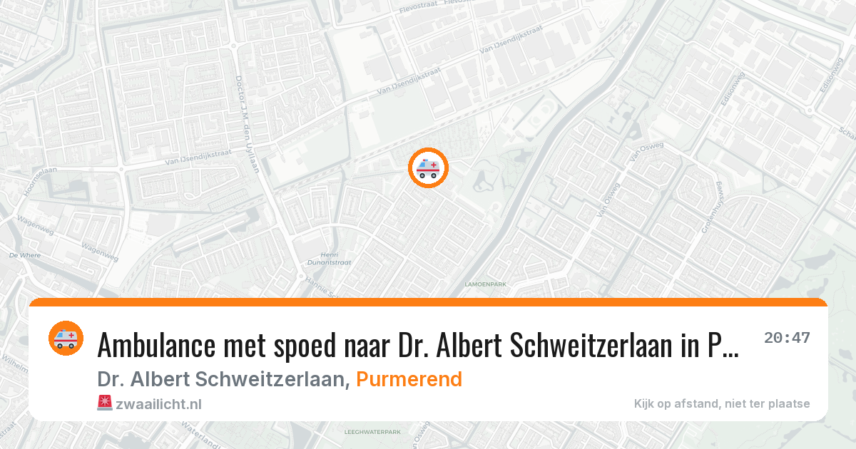 Ambulance met spoed naar Dr. Albert Schweitzerlaan in Purmerend — 2 apr 2026