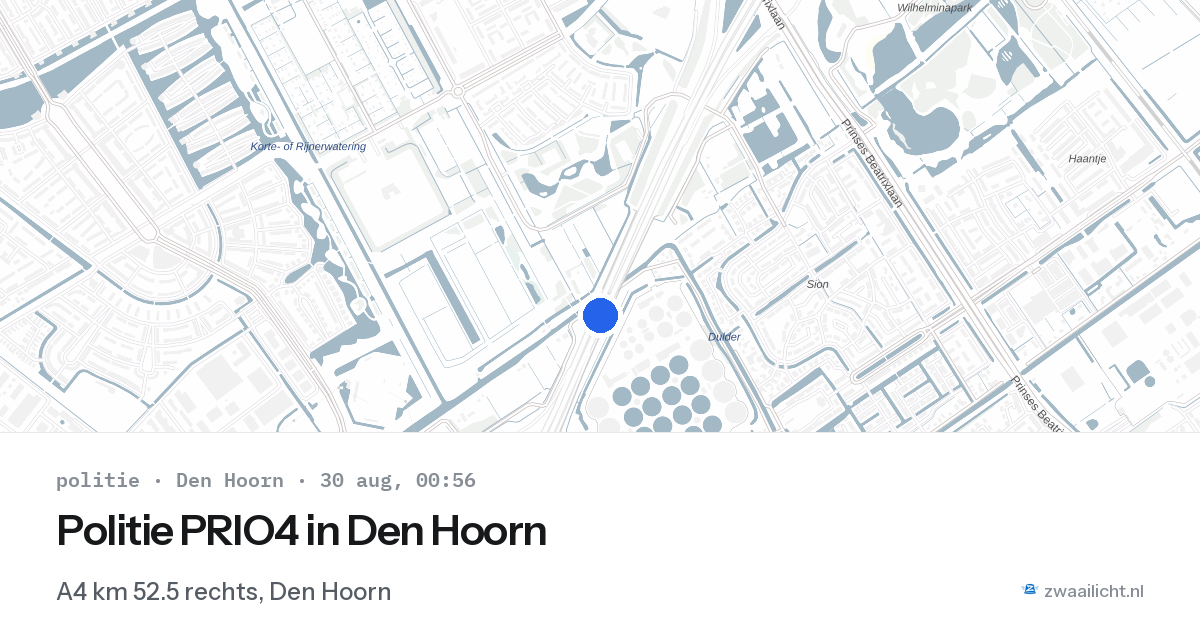Politie PRIO4 in Den Hoorn — 29 aug 2026 | 🚨 Zwaailicht.nl