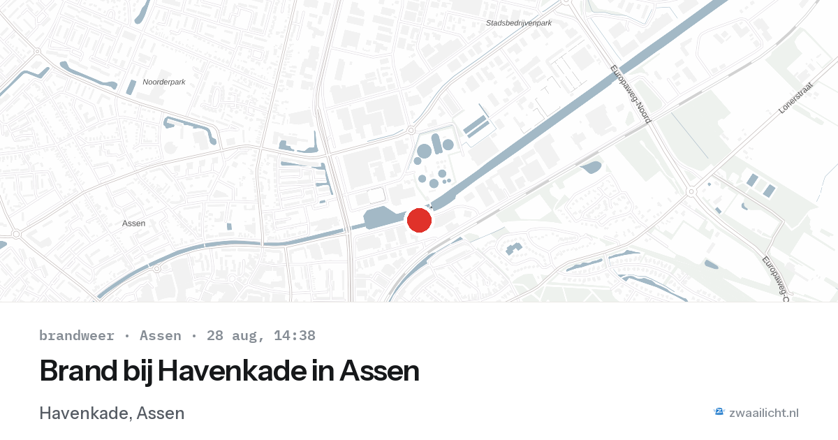 Brand bij Havenkade in Assen — 28 aug 2026