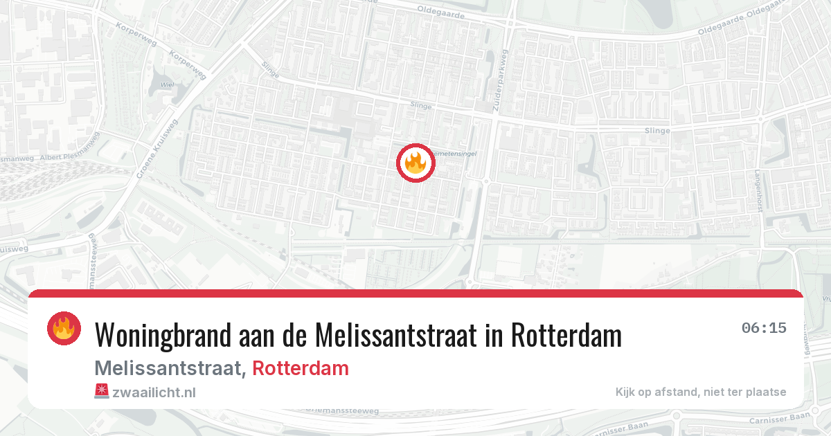 Woningbrand aan de Melissantstraat in Rotterdam — 26 mei 2026