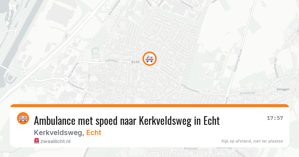 Ambulance met spoed naar Kerkveldsweg in Echt — 18 mrt 2026