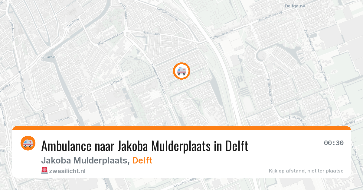 Ambulance naar Jakoba Mulderplaats in Delft — 5 aug 2026