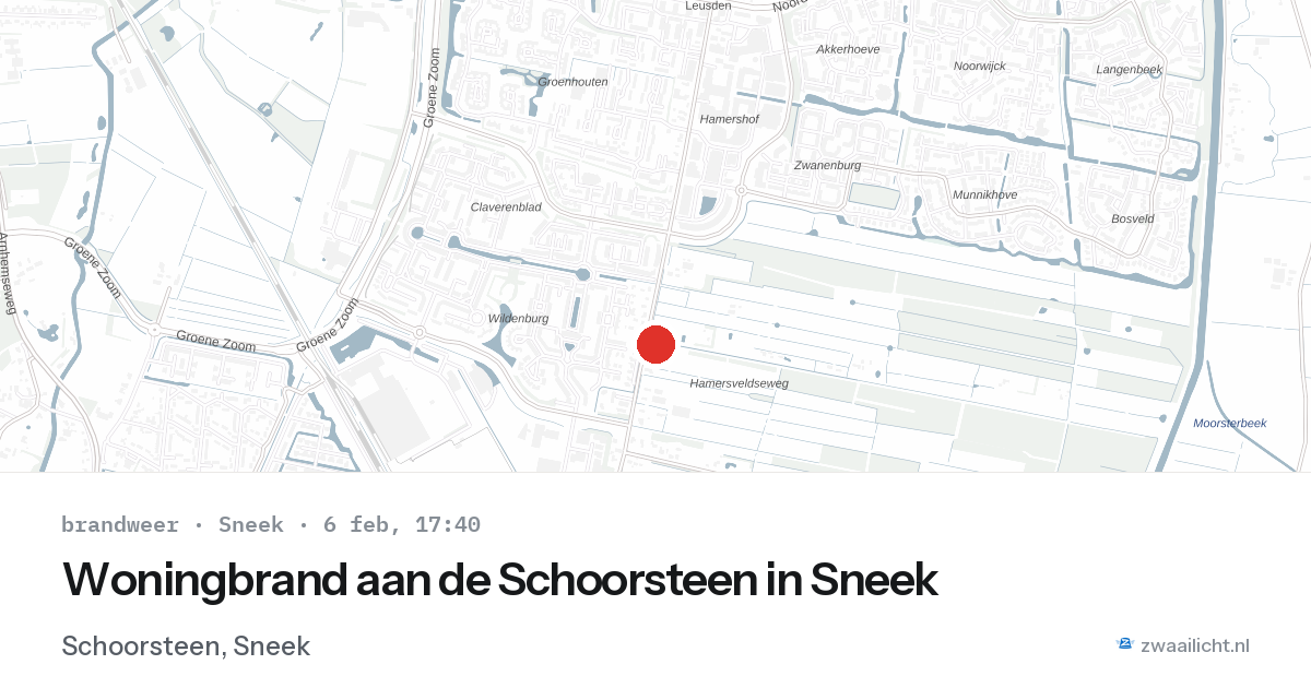 Woningbrand aan de Schoorsteen in Sneek — 6 feb 2026