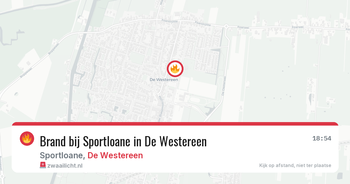 Brand bij Sportloane in De Westereen — 21 jul 2026