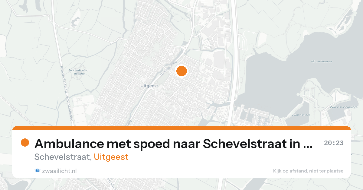 Ambulance met spoed naar Schevelstraat in Uitgeest — 16 aug 2026
