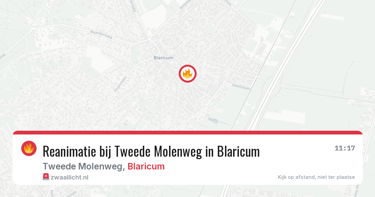 Reanimatie bij Tweede Molenweg in Blaricum — 18 mei 2026