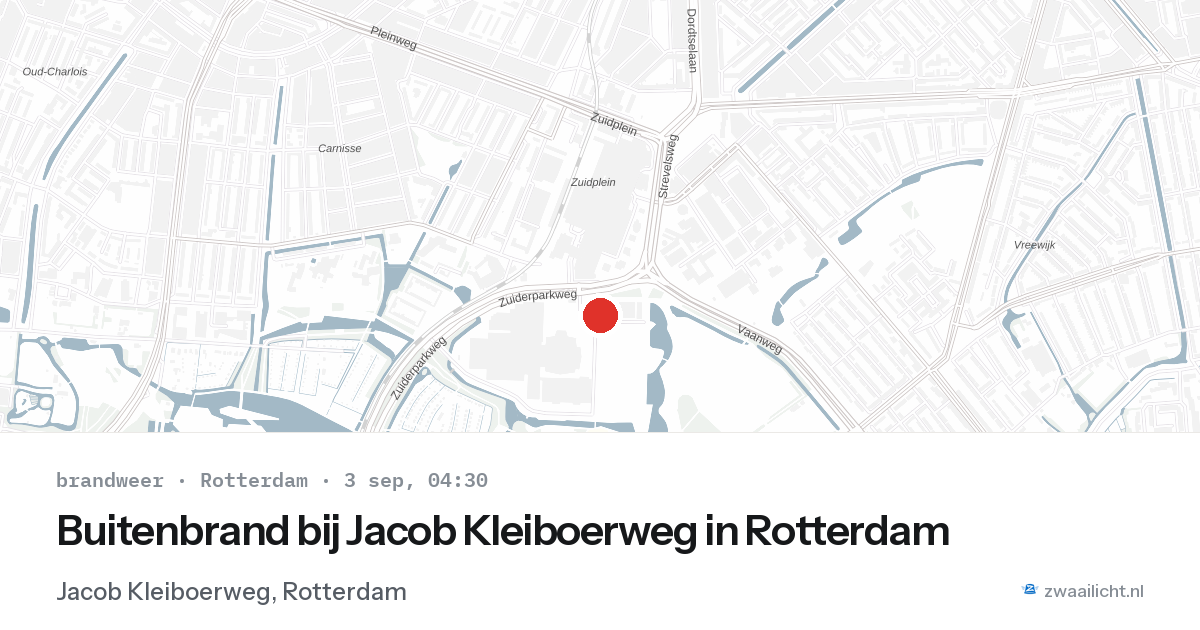 Buitenbrand bij Jacob Kleiboerweg in Rotterdam — 3 sep 2026