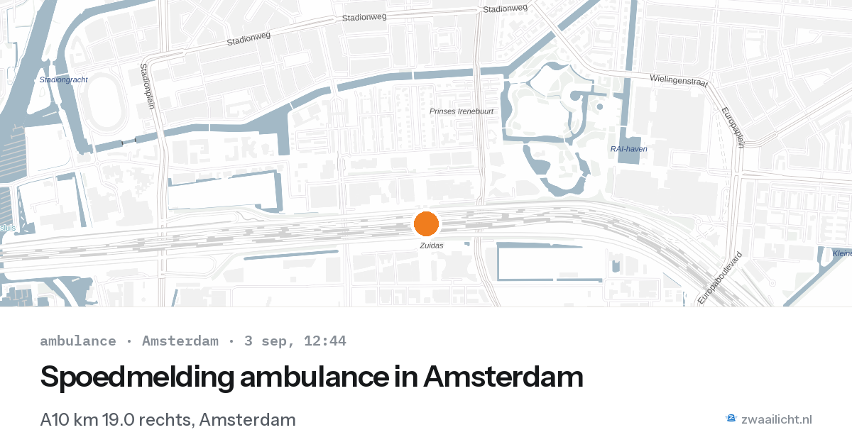 Spoedmelding ambulance in Amsterdam — 3 sep 2026