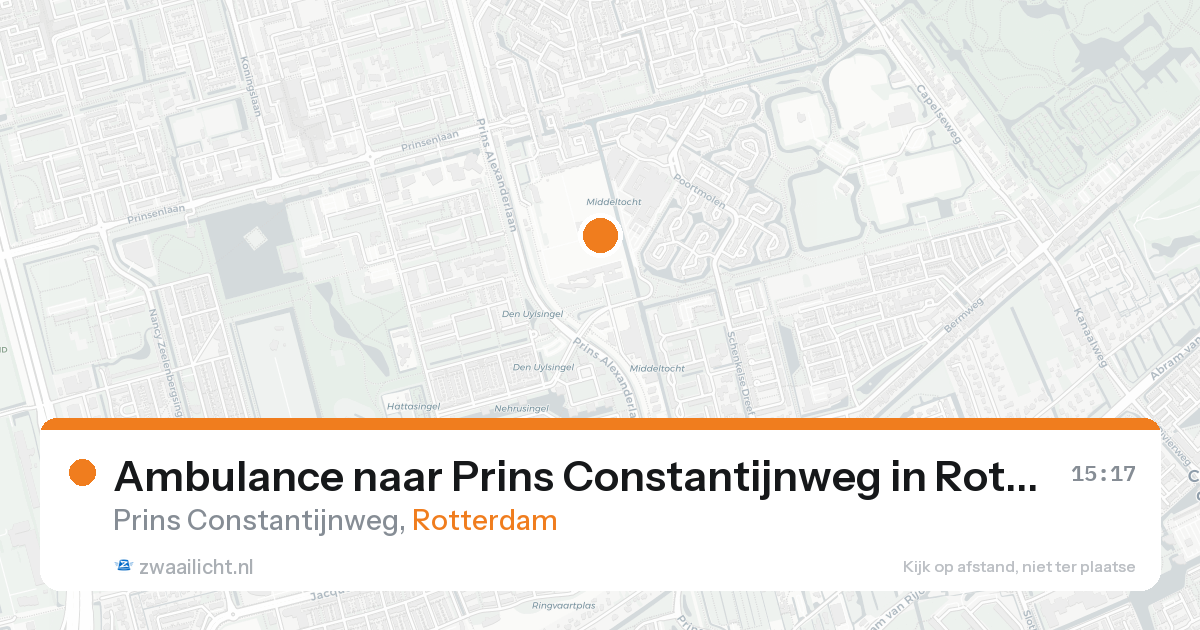 Ambulance naar Prins Constantijnweg in Rotterdam — 17 aug 2026