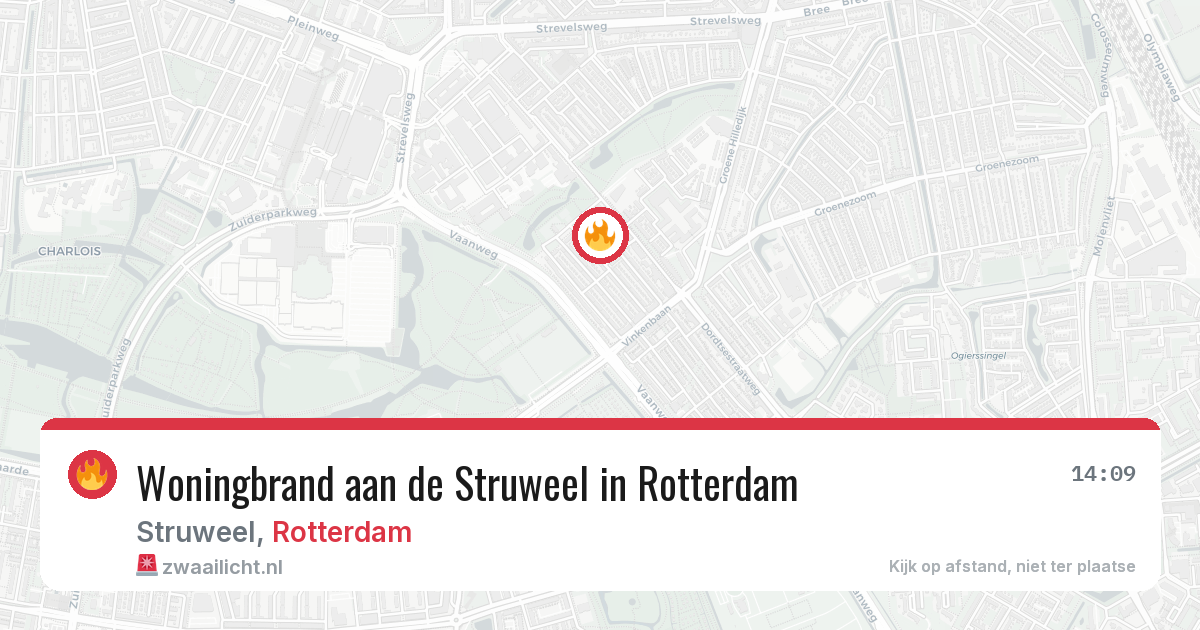 Woningbrand aan de Struweel in Rotterdam — 9 mei 2026