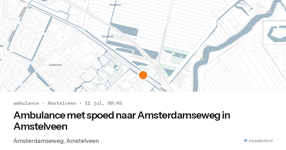 Ambulance met spoed naar Amsterdamseweg in Amstelveen — 10 jul 2026